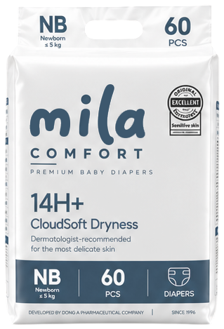Gói Bỉm dán Mila Comfort size NB 60 miếng