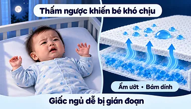 Bé hay giật mình khóc đêm: Thủ phạm giấu mặt từ chiếc bỉm thấm ngược